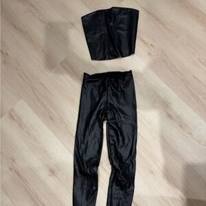 SKIMS never worn, leather top and pant set